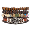 Retro Geometric Pu Leather Knitting Unisex Bracelets