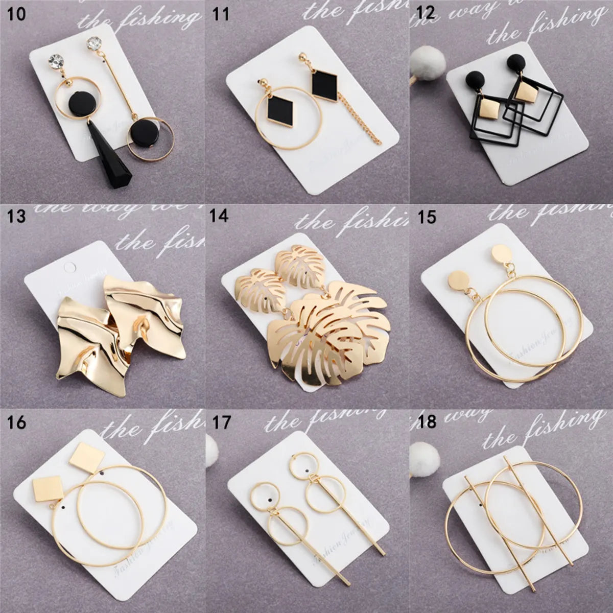 Retro Geometric Round Square Alloy Patchwork Women's Drop Earrings 1 Pair