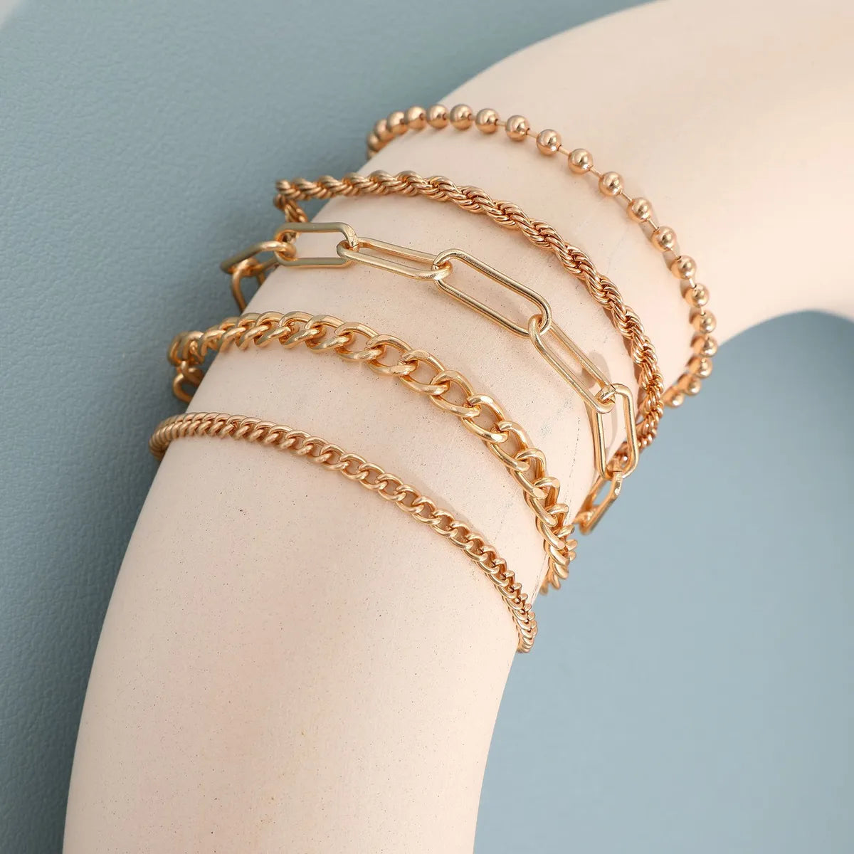 Retro Geometric Solid Color Alloy Wholesale Anklet