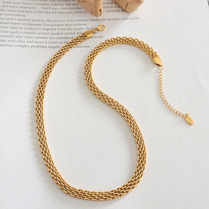 Wholesale Jewelry Retro Geometric Solid Color 304 Stainless Steel 18K Gold Plated Plating Necklace