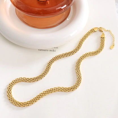 Wholesale Jewelry Retro Geometric Solid Color 304 Stainless Steel 18K Gold Plated Plating Necklace