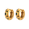 Retro Geometric Inlay 304 Stainless Steel Zircon 18K Gold Plated Earrings