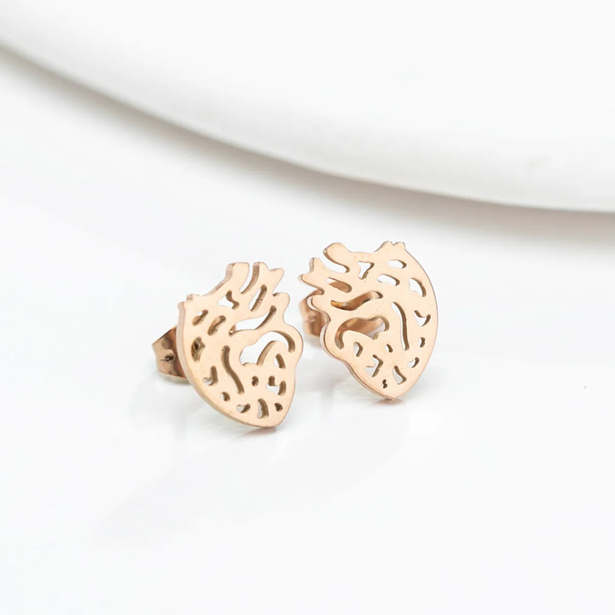 Retro Geometric Stainless Steel Irregular Ear Studs 1 Pair