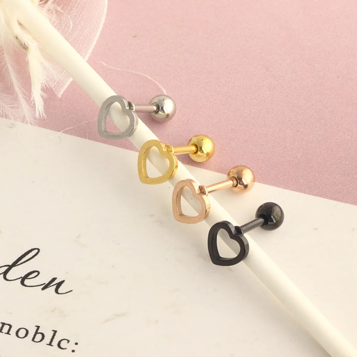 Retro Geometric Stainless Steel Metal Ear Studs 1 Piece