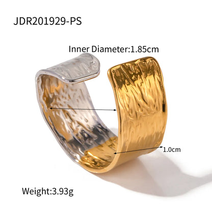 Wholesale Jewelry Retro Geometric 304 Stainless Steel Plating Open Ring