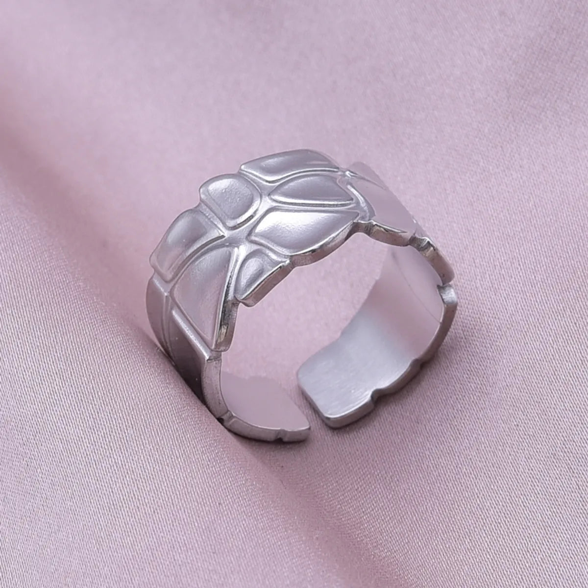 Retro Geometric Stainless Steel Plating 18k Gold Plated Open Rings