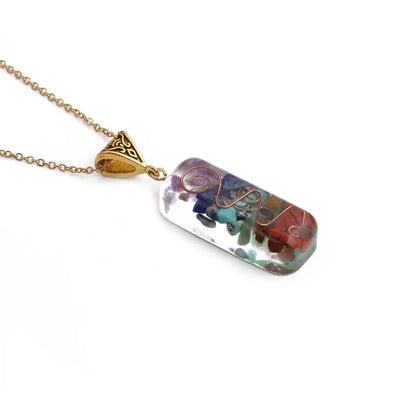 Retro Geometric Stainless Steel Plating Natural Stone Pendant Necklace