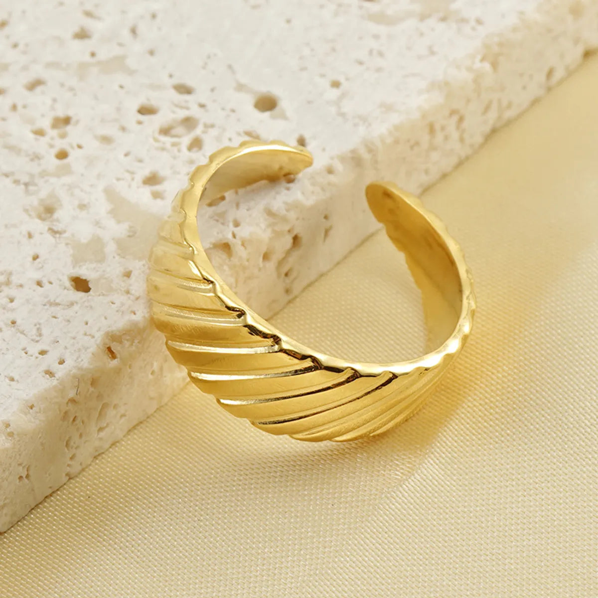 Retro Geometric Stainless Steel Plating Open Ring 1 Piece