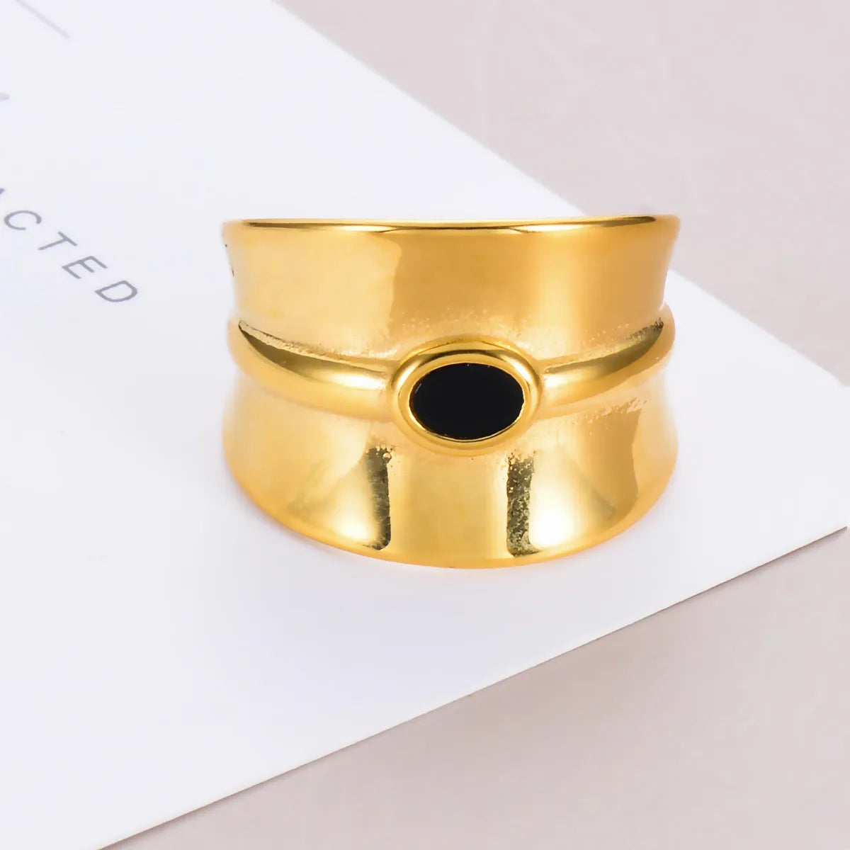 Retro Geometric Stainless Steel Plating Rings