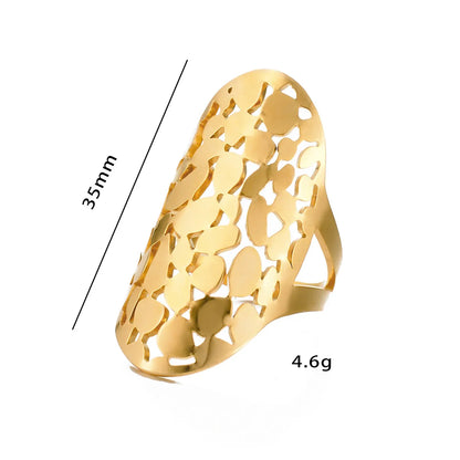 Retro Geometric Stainless Steel Plating Rings