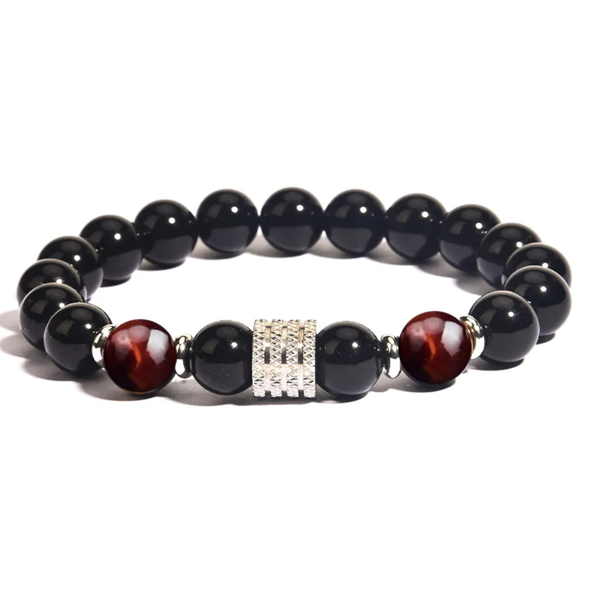 Retro Geometric Tiger Eye Obsidian Men'S Bracelets