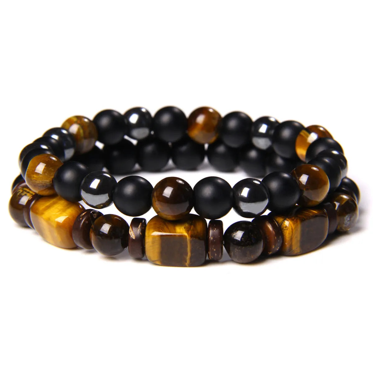 Retro Geometric Tiger Eye Unisex Bracelets