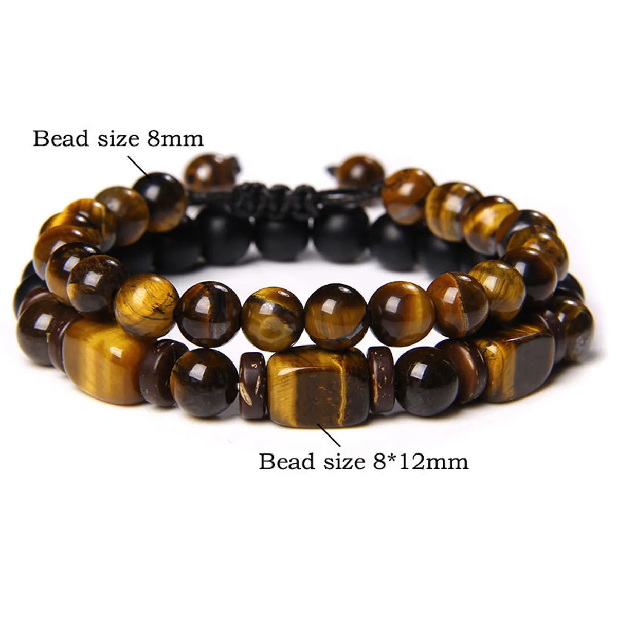 Retro Geometric Tiger Eye Unisex Bracelets