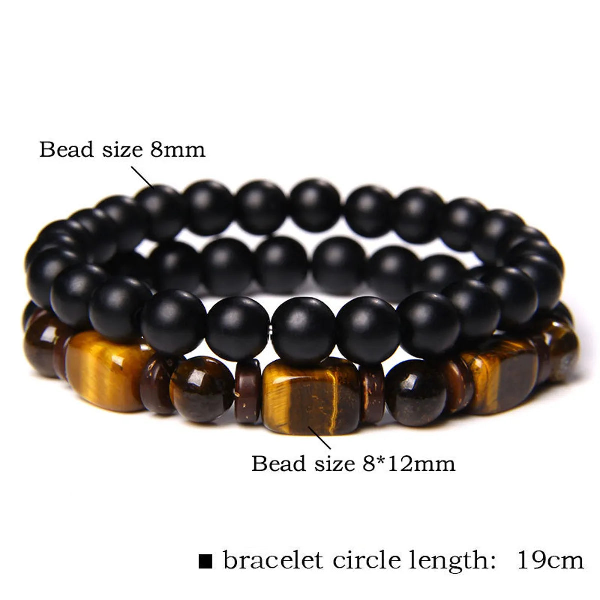 Retro Geometric Tiger Eye Unisex Bracelets