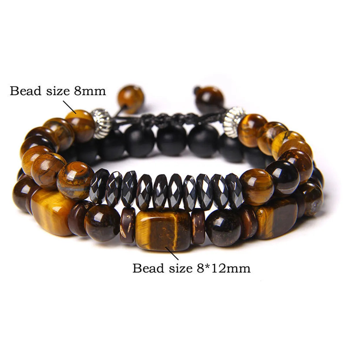 Retro Geometric Tiger Eye Unisex Bracelets