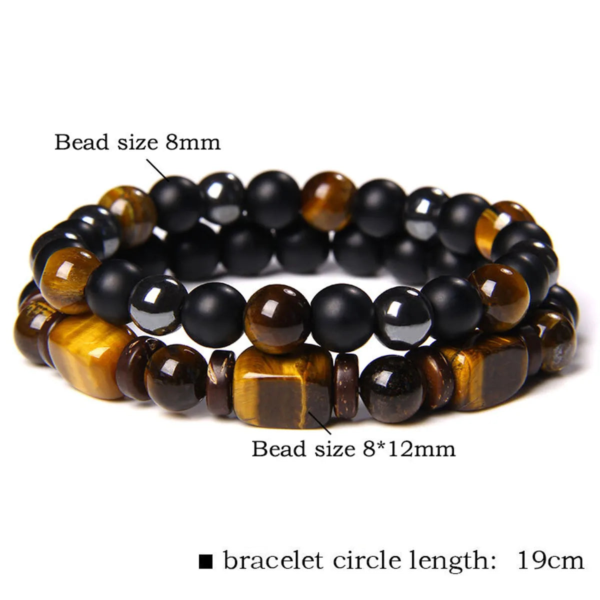 Retro Geometric Tiger Eye Unisex Bracelets