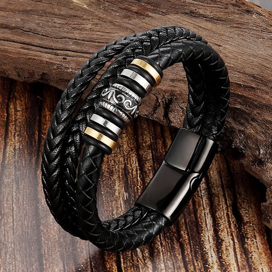 Retro Geometric Titanium Steel Braid Unisex Bracelets