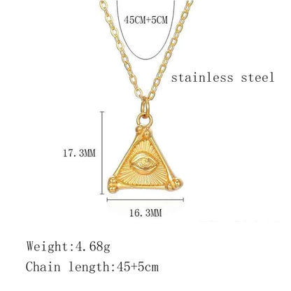 Retro Geometric Titanium Steel Plating Necklace