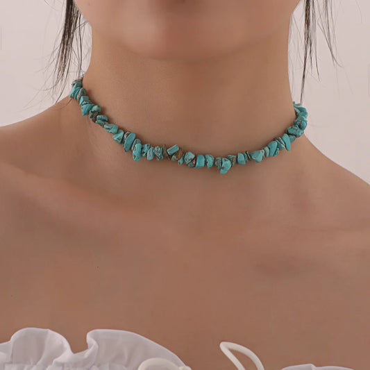 Retro Geometric Turquoise Necklace