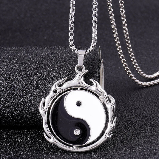 Retro Gossip Round Alloy Men's Pendant Necklace 1 Piece