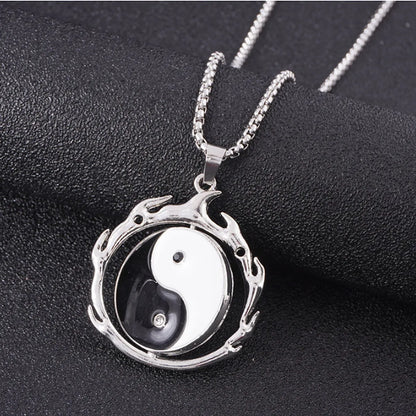 Retro Gossip Round Alloy Men's Pendant Necklace 1 Piece