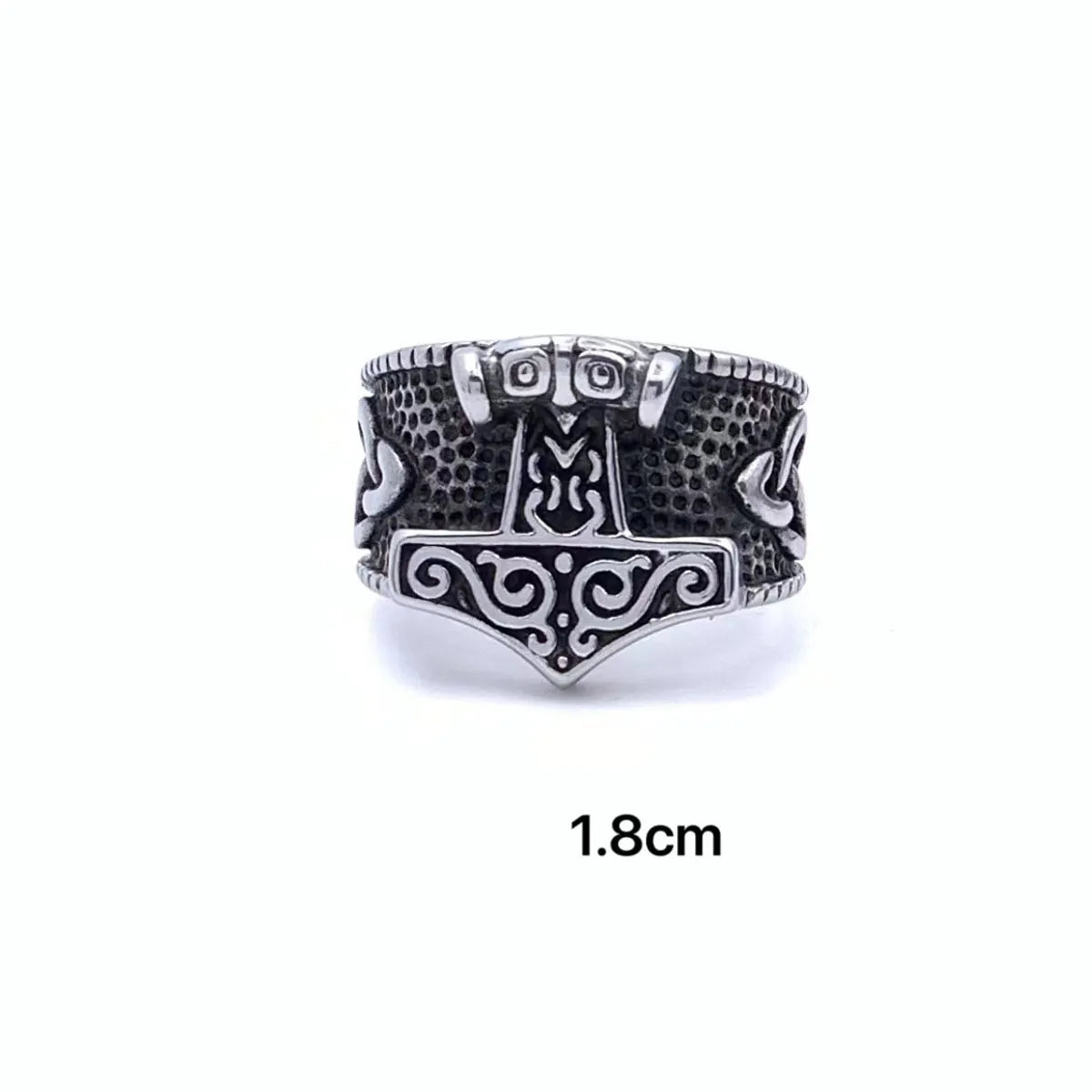 Retro Hammer 304 Stainless Steel Polishing Men'S Rings