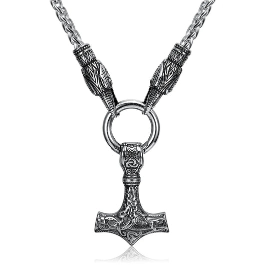 Retro Hammer Stainless Steel Pendant Necklace