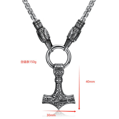 Retro Hammer Stainless Steel Pendant Necklace