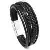 Retro Hand-Woven Men'S Leather Simple Multilayer Alloy Magnet Buckle Leather Bracelet Nihaojewelry