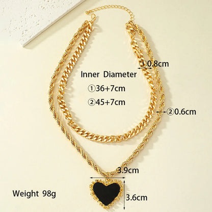 Retro Heart Shape Alloy Patchwork Women'S Pendant Necklace