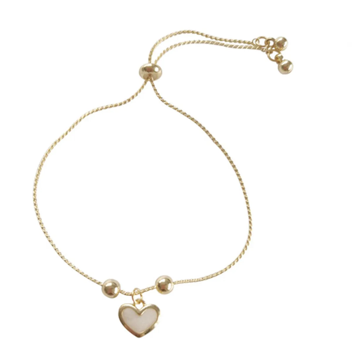 Retro Heart Shape Alloy Plating Inlay Shell Women's Bracelets