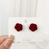 Retro Heart Shape Flower Bow Knot Alloy Flocking Inlay Artificial Pearls Rhinestones Women'S Earrings 1 Pair