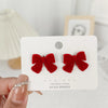 Retro Heart Shape Flower Bow Knot Alloy Flocking Inlay Artificial Pearls Rhinestones Women'S Earrings 1 Pair