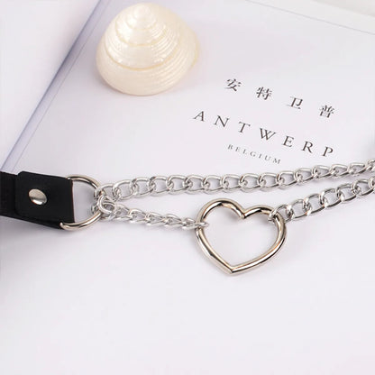 Retro Heart-shape Leather Necklace Wholesale