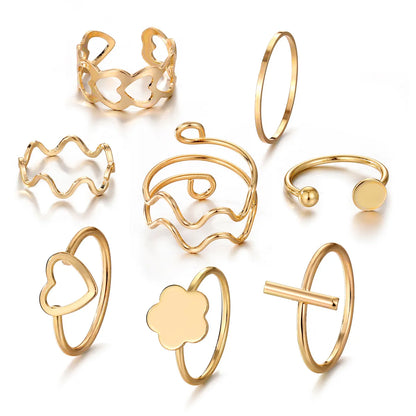 Retro Heart Shape Solid Color Alloy Plating Women'S Rings