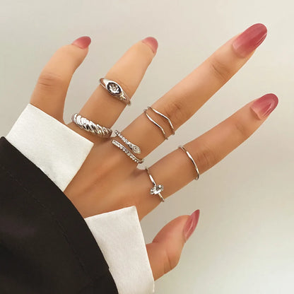 Retro Heart Shape Solid Color Alloy Plating Women'S Rings