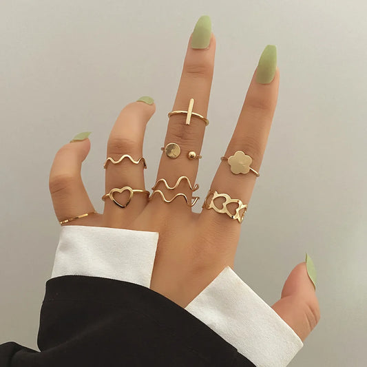 Retro Heart Shape Solid Color Alloy Plating Women'S Rings