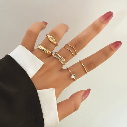 Retro Heart Shape Solid Color Alloy Plating Women'S Rings