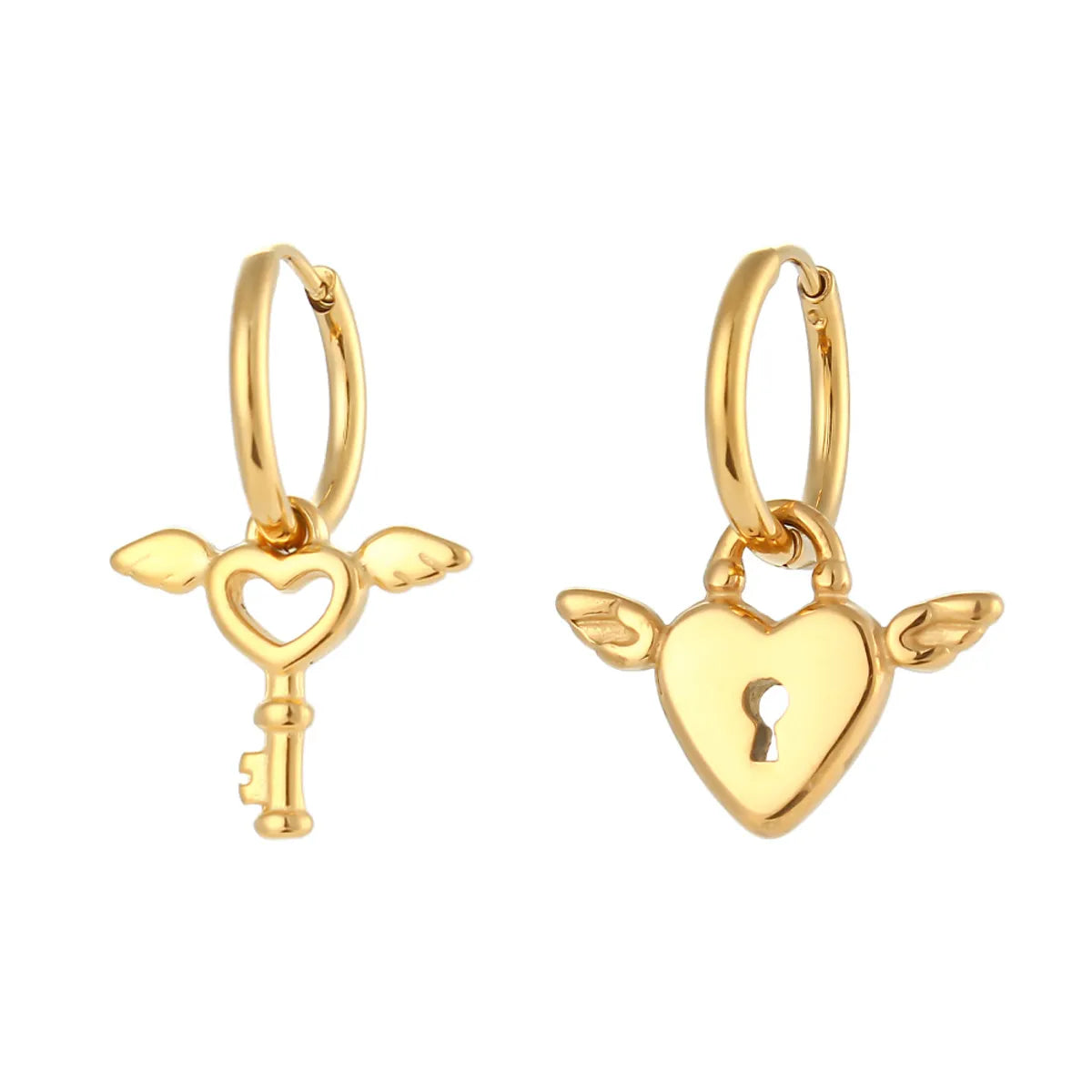 Retro Heart Shape Stainless Steel Earrings Plating Stainless Steel Earrings