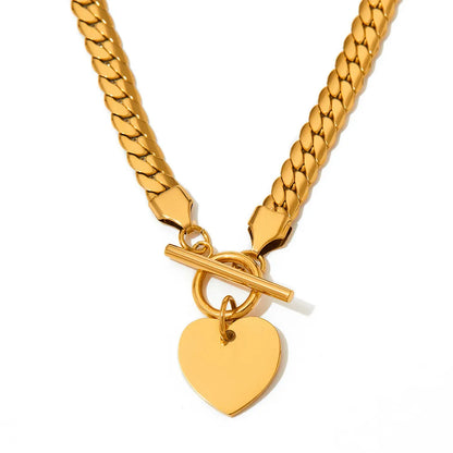 Retro Heart Shape Stainless Steel Plating Pendant Necklace