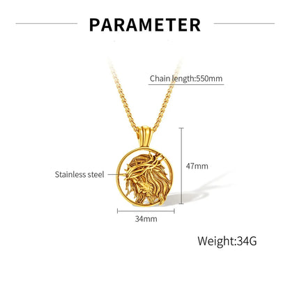 Retro Human Face Stainless Steel Plating Men'S Pendant Necklace