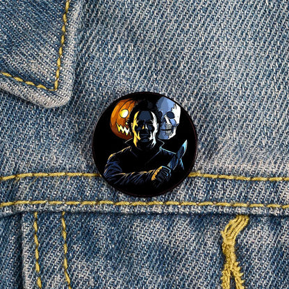 Retro Human Metal Printing Unisex Brooches