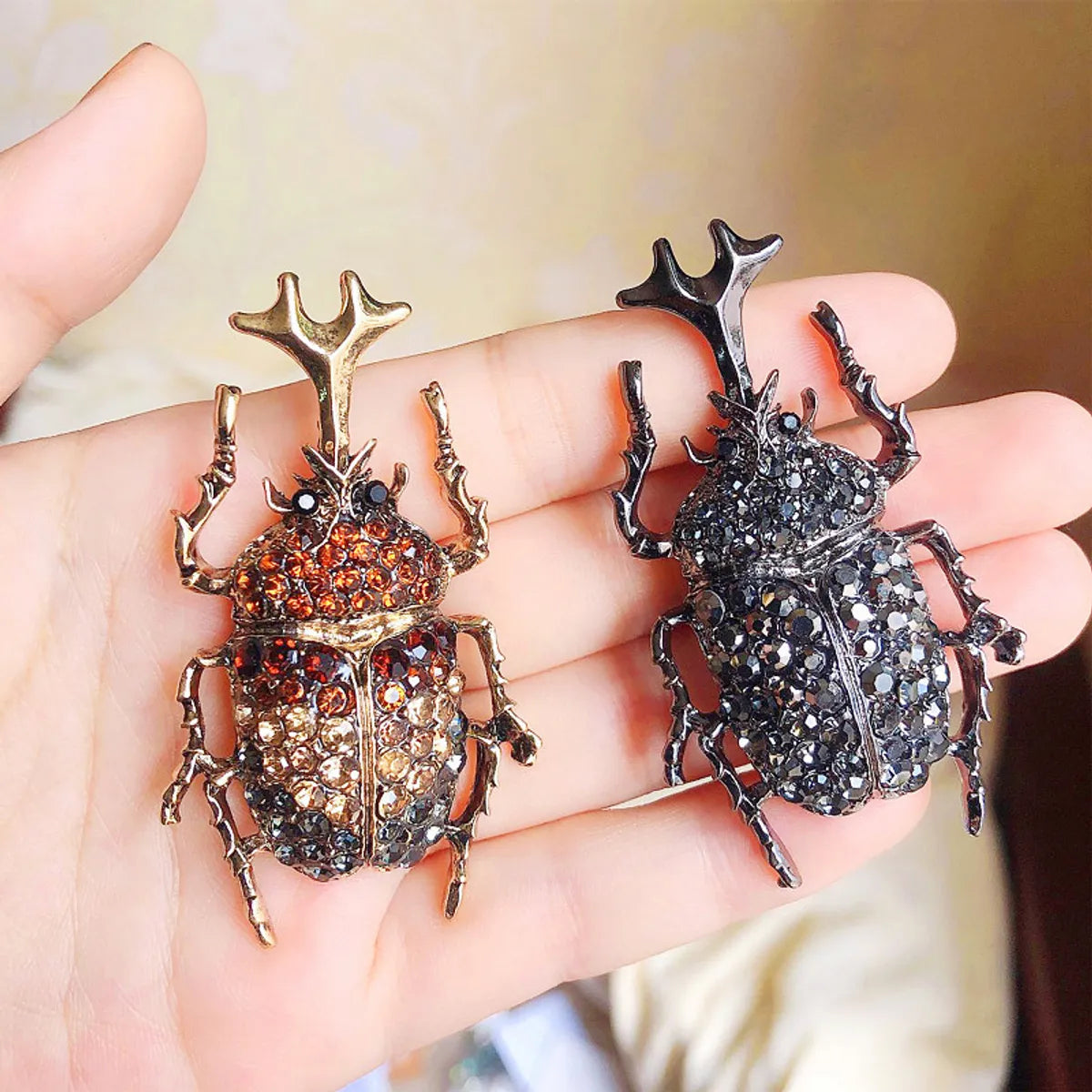 Retro Insect Alloy Plating Inlay Rhinestones Unisex Brooches