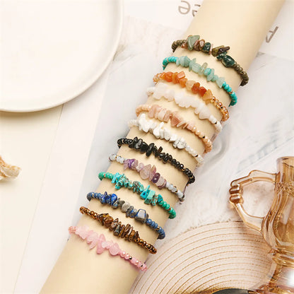 Retro Irregular Natural Stone Rope Bracelets In Bulk