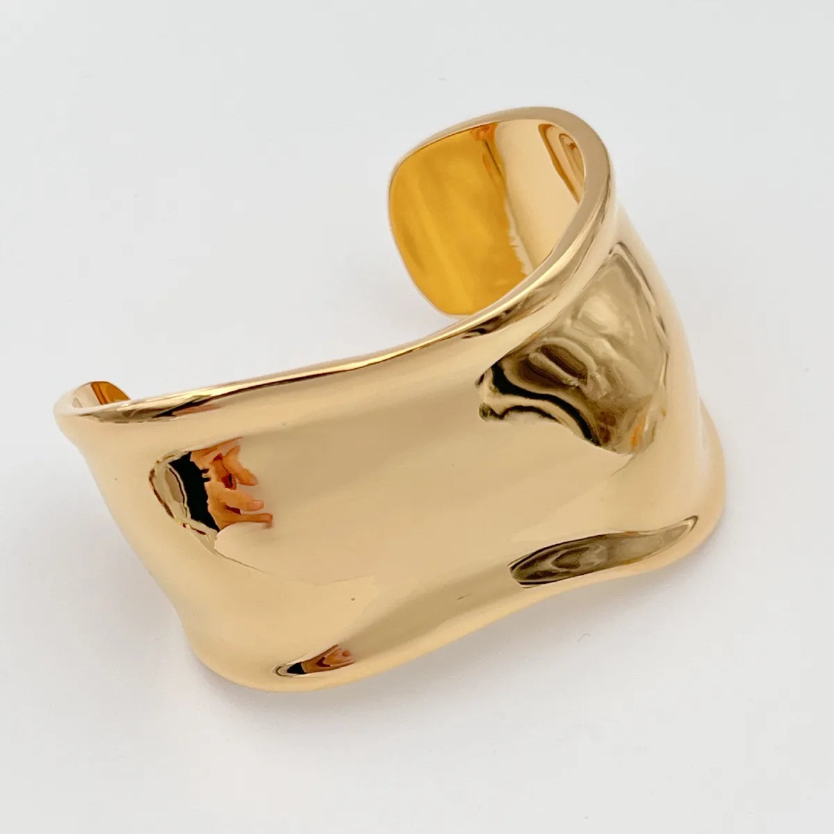 Retro Irregular Solid Color Copper Plating Bangle