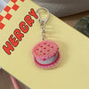 Retro Korean Style Heart Shape Cake Plastic Women'S Bag Pendant Keychain