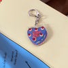 Retro Korean Style Heart Shape Cake Plastic Women'S Bag Pendant Keychain