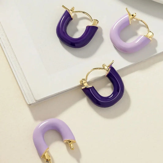 Retro Korean Style U Shape Alloy Enamel Women's Earrings