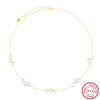 Retro Lady Classic Style Geometric Freshwater Pearl Sterling Silver Plating 14k Gold Plated Necklace