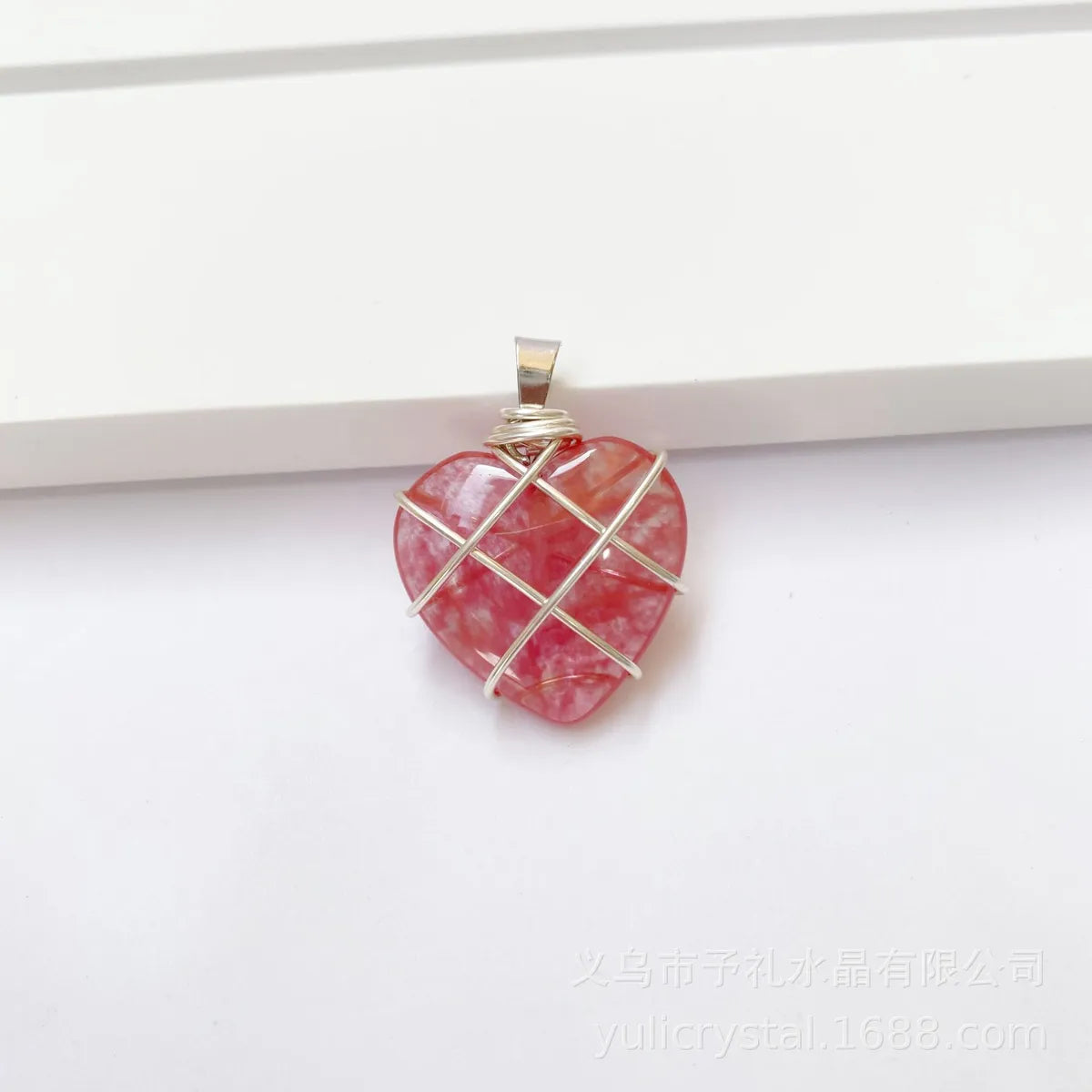 Retro Lady Heart Shape Crystal Agate Knitting Charms